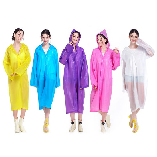 EVA Raincoat Waterproof Rain Coats Long Sleeve poncho For Adults